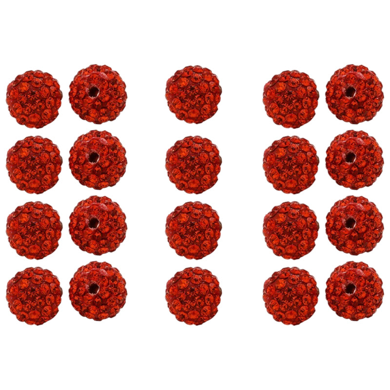 10mm White Rhinestone Beads for Jewelry Making Round Disco Crystal Beads for DIY Bracelets, Earrings and Necklaces