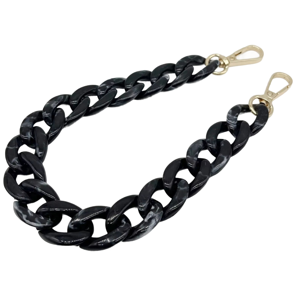 Large Acrylic Flat Chain Strap 14.57 Inch Replacement Handle for Handbags, Purses, and DIY Crafts