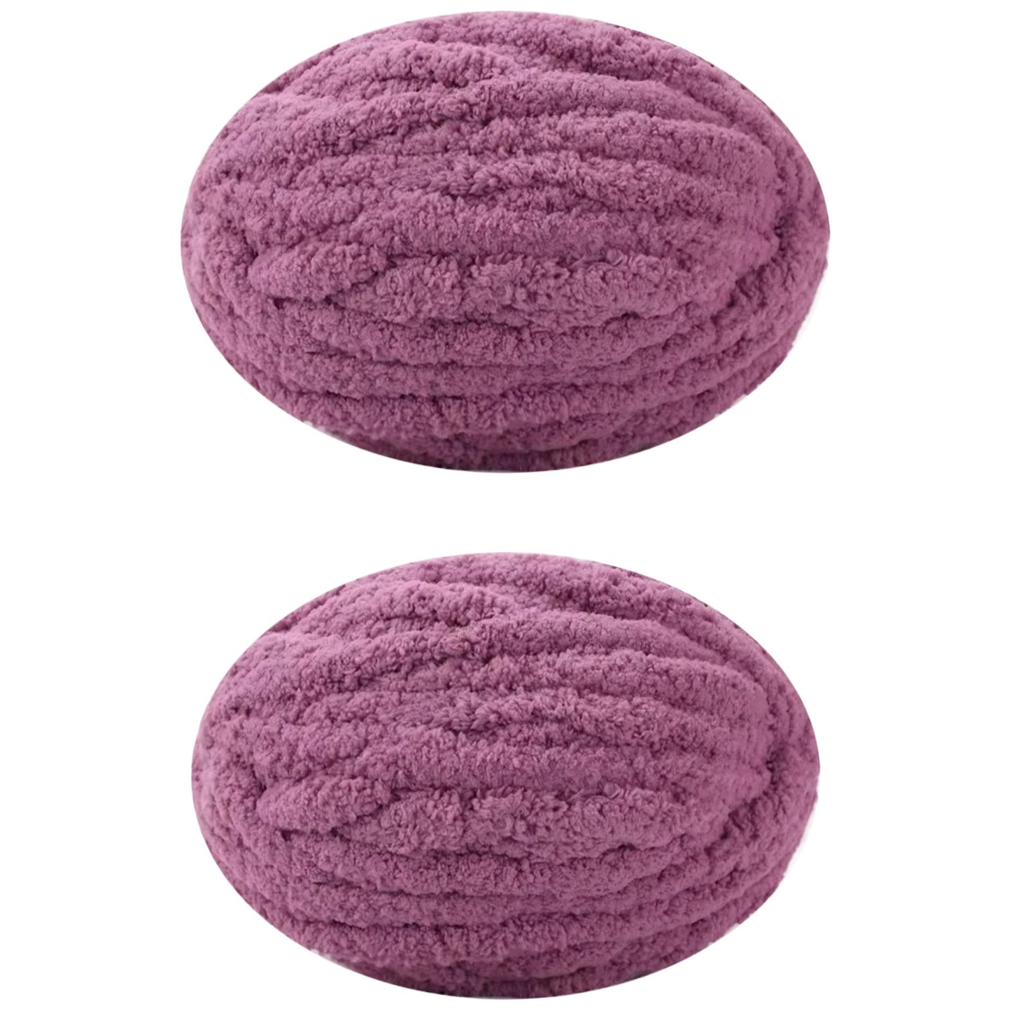 Jumbo Chunky Chenille Yarn for Knitting Crochet Weaving Blankets and DIY Craft Projects 250 Grams/8.82oz 29.53 yards, Pack of 2