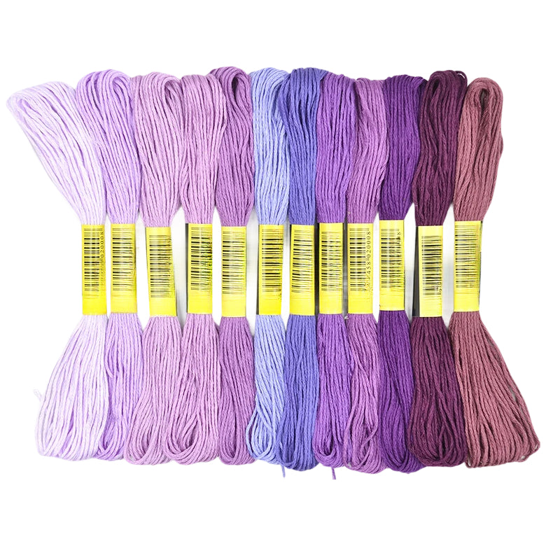12 Skeins Embroidery Floss 6 Ply Polyester Variegated Threads 105 Yards for Cross Stitch Bracelet Knitting Craft