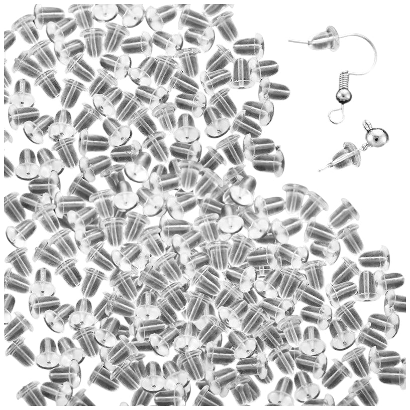 Soft Clear Silicone Earring Backs for Studs, Hypoallergenic Replacement Stoppers for Secure Everyday Wear