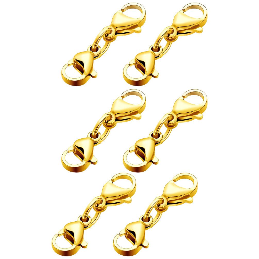 Double Lobster Claw Silver Necklace Extender Double End Bracelet Connector Alloy Jewelry Making Clasps