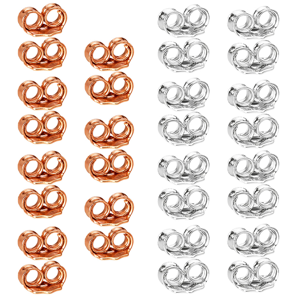 Secure Locking Earring Backs Replacement for Stud Earrings and Posts, 15 Pairs