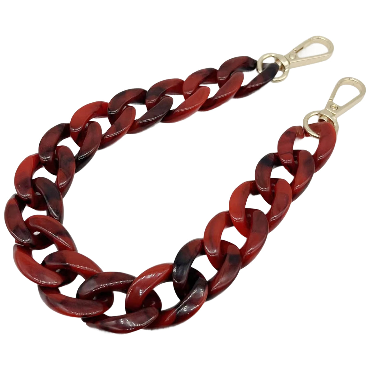 Large Acrylic Flat Chain Strap 14.57 Inch Replacement Handle for Handbags, Purses, and DIY Crafts