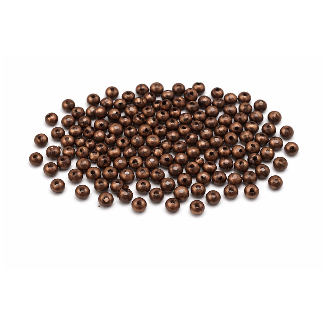 4mm Round Brass Beads for Jewelry and Bracelet Making, Pack of 300