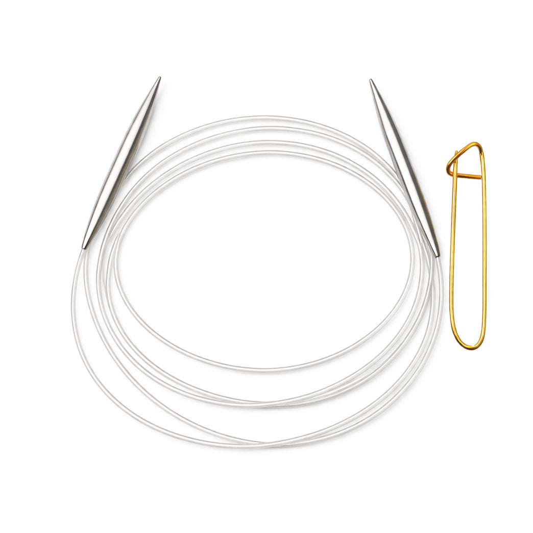 Stainless Steel Circular Knitting Needles with Stitch Holder for Hats Sleeves Scarves Baby Sweaters and Small Projects
