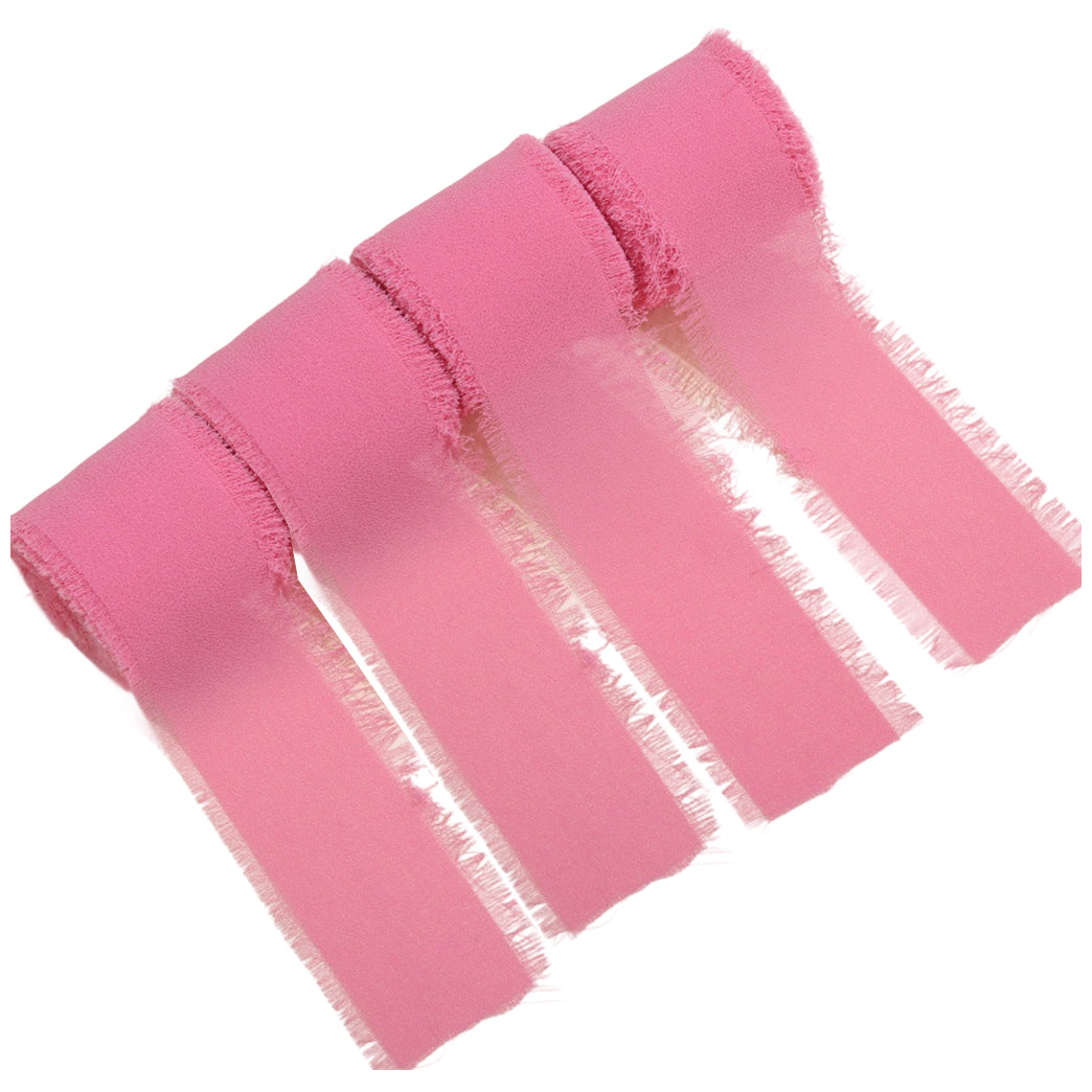 Chiffon Ribbon Rolls 1.5 Inch 5.5 Yards for Gift Wrapping Weddings Parties Floral DIY Crafts, Pack of 4