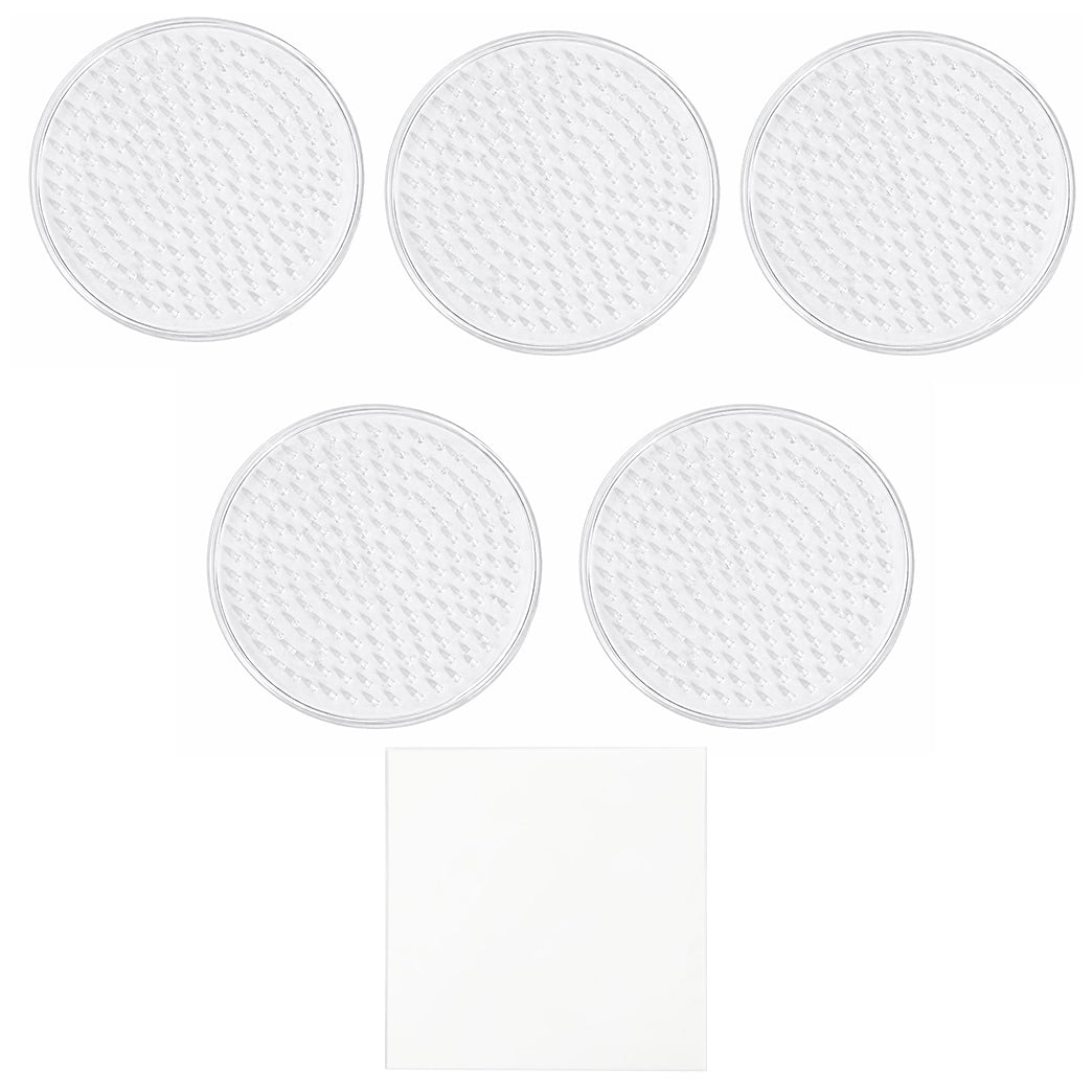 Clear Perler Beads Pegboard Basic Shapes Set with Iron Paper for Craft Projects and DIY Designs, Pack of 5