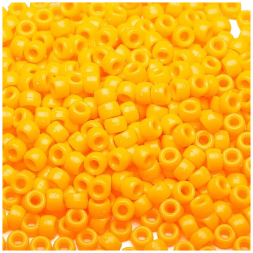 6x9mm Pony Beads Bulk for Bracelet Making Kandi Jewelry Hair Braids Crafts, Pack of 1000