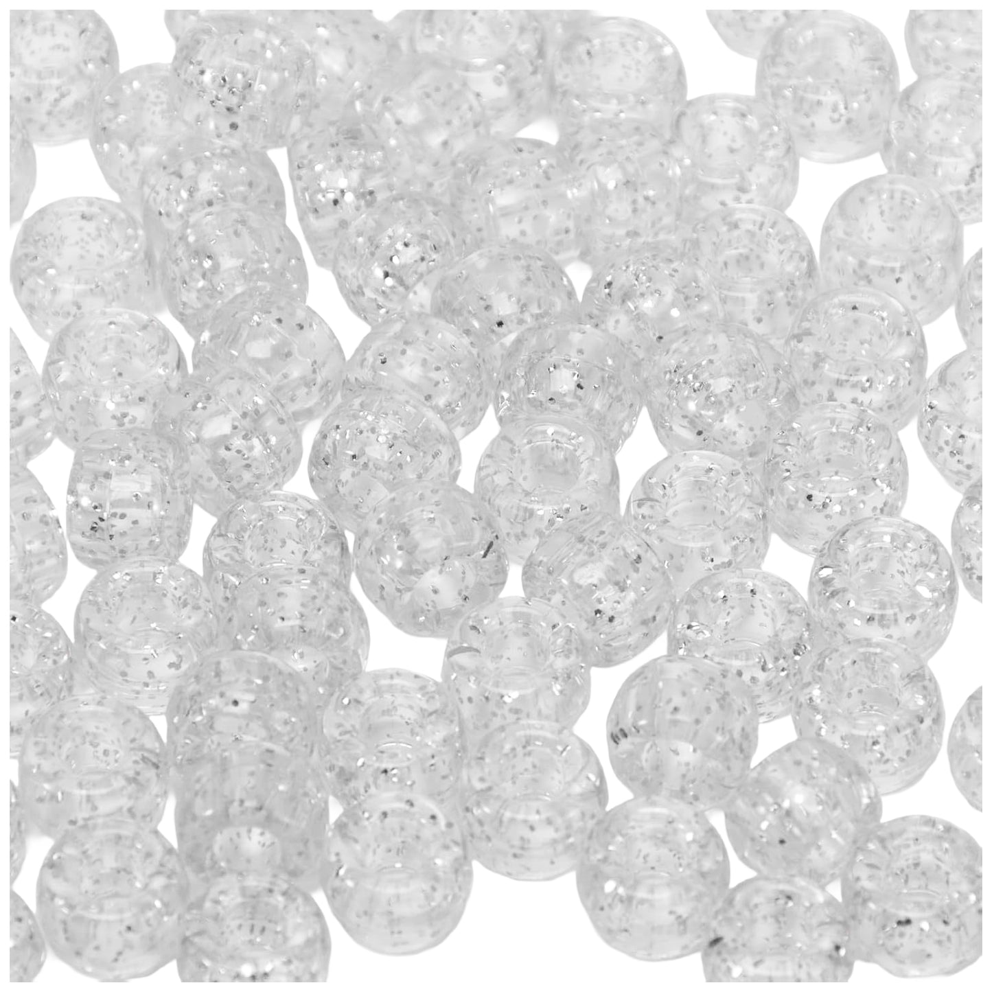 Plastic Pony Beads 6x9mm for Hair Braiding Bracelets Keychains and DIY Crafts, Pack of 300