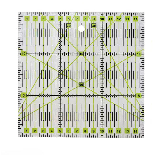 Non-Slip Acrylic Square Quilting Ruler with Numbering and Angle Guides for Sewing and Craft Projects