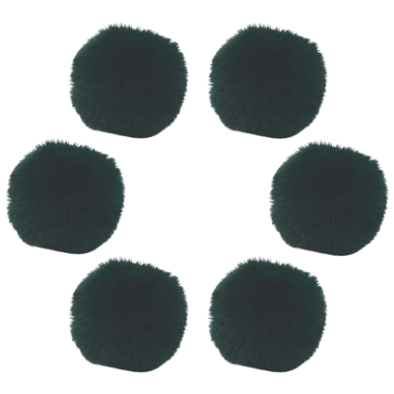 7.5cm Faux Rabbit Fur Ball for DIY Crafts, Keychains, and Decorations, 6-Pack