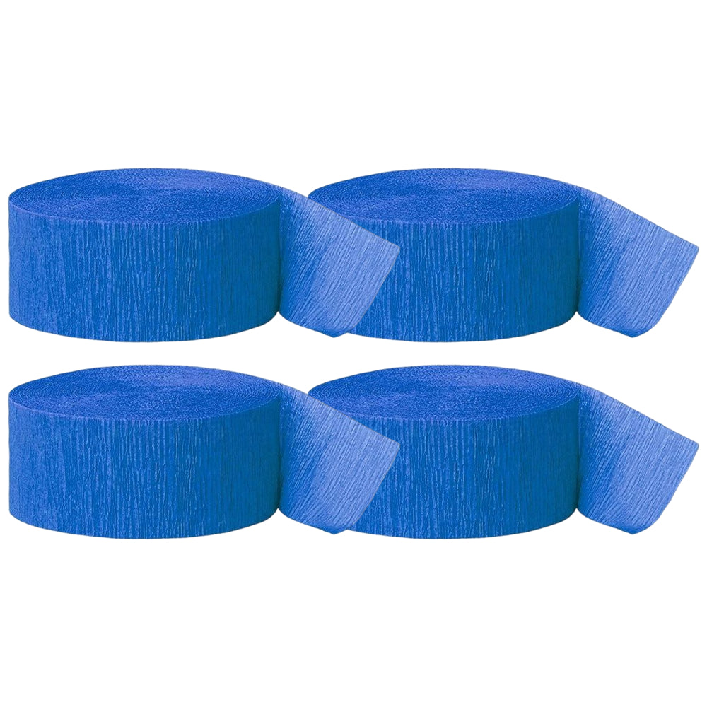 Crepe Paper Streamer Rolls for Birthday Parties, Baby Showers, Weddings, and Event Decorations, Pack of 4