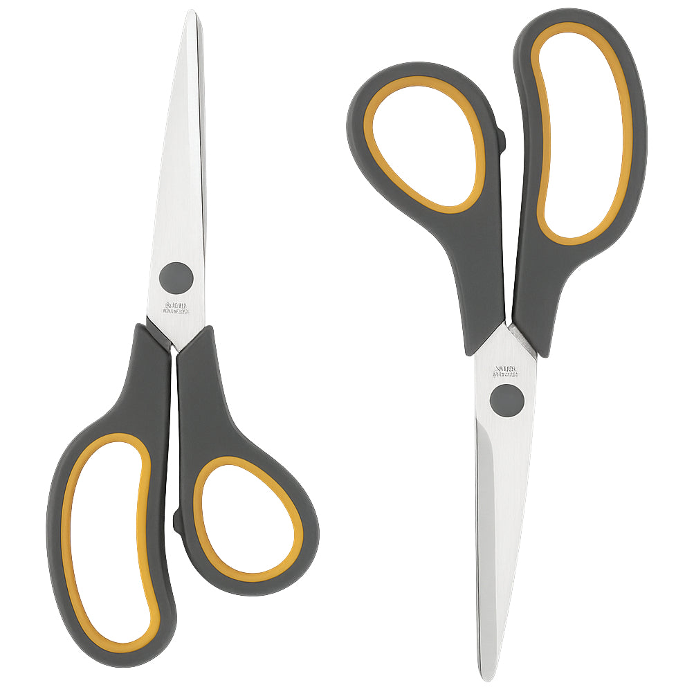 8-Inch Stainless Steel Scissors Sharp Tailoring Shears for Sewing, Crafts, and Office Use, Pack of 2