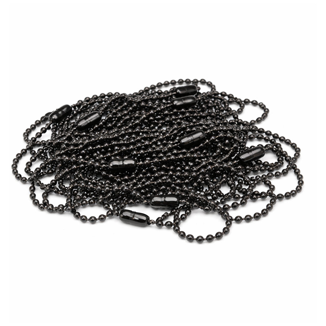 Ball Bead Chain Keychains 4.72 Inch Metal Dog Tag Chains with Connectors, Pack of 100