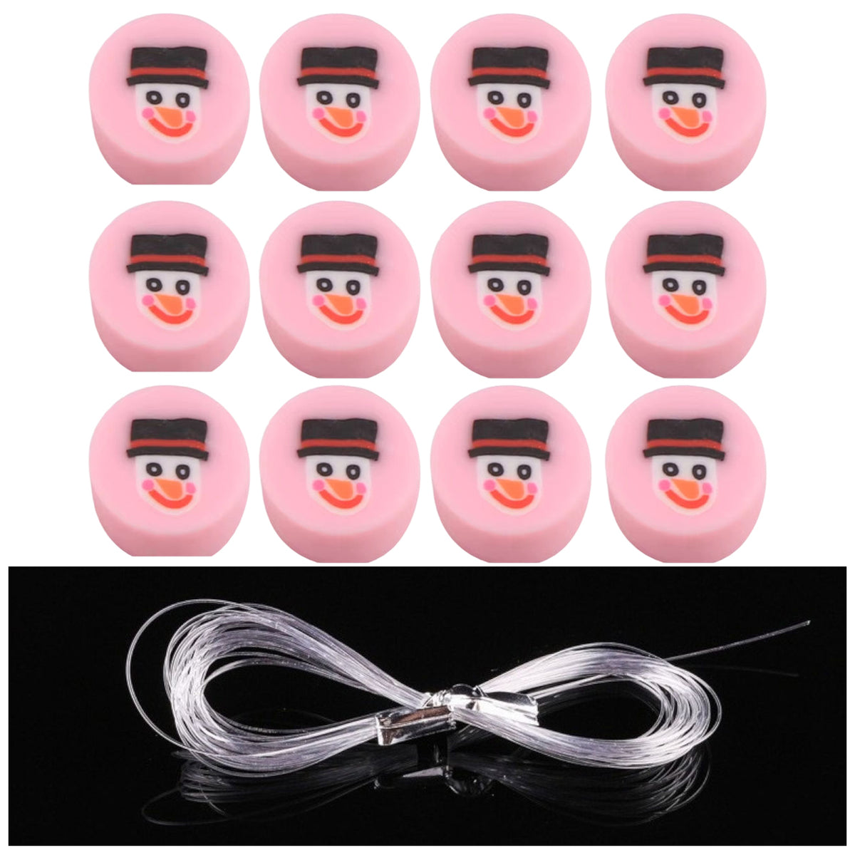 Sports Ball Polymer Clay Beads 8-11mm with Elastic String for Jewelry and DIY Crafts, Pack of 100