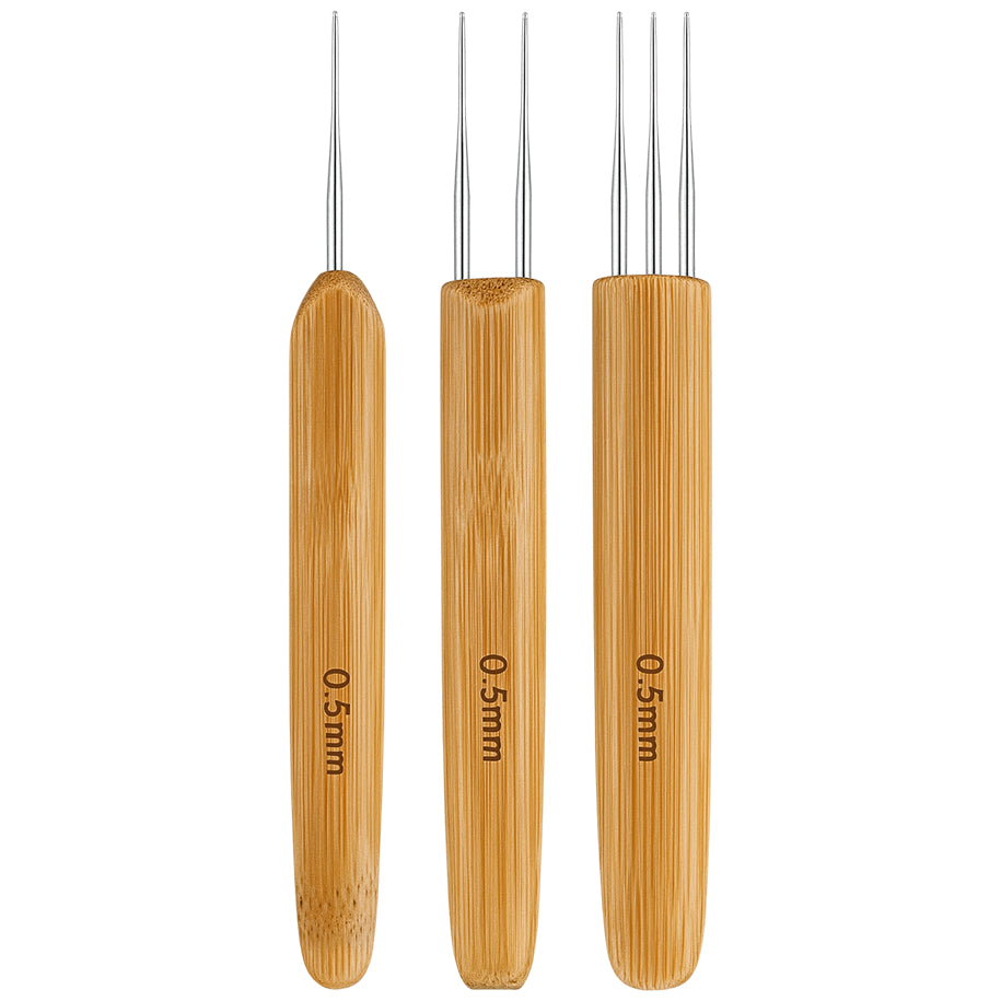 Dreadlock Crochet Hook Set for Hair Braiding, Dreadlocks Maintenance, and Crafting with Needles, Set of 3