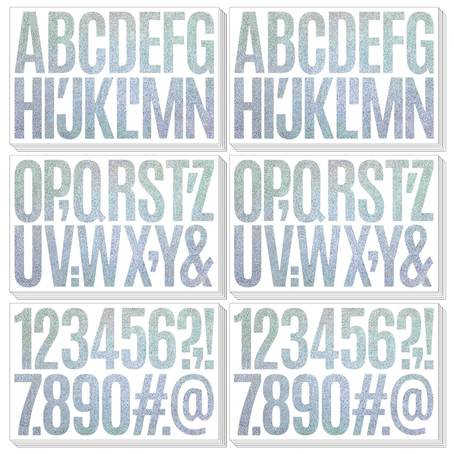 Glitter Vinyl Letter and Number Stickers Self Adhesive Waterproof Decals for Crafts Signs Mailbox DIY Decoration, Pack of 8