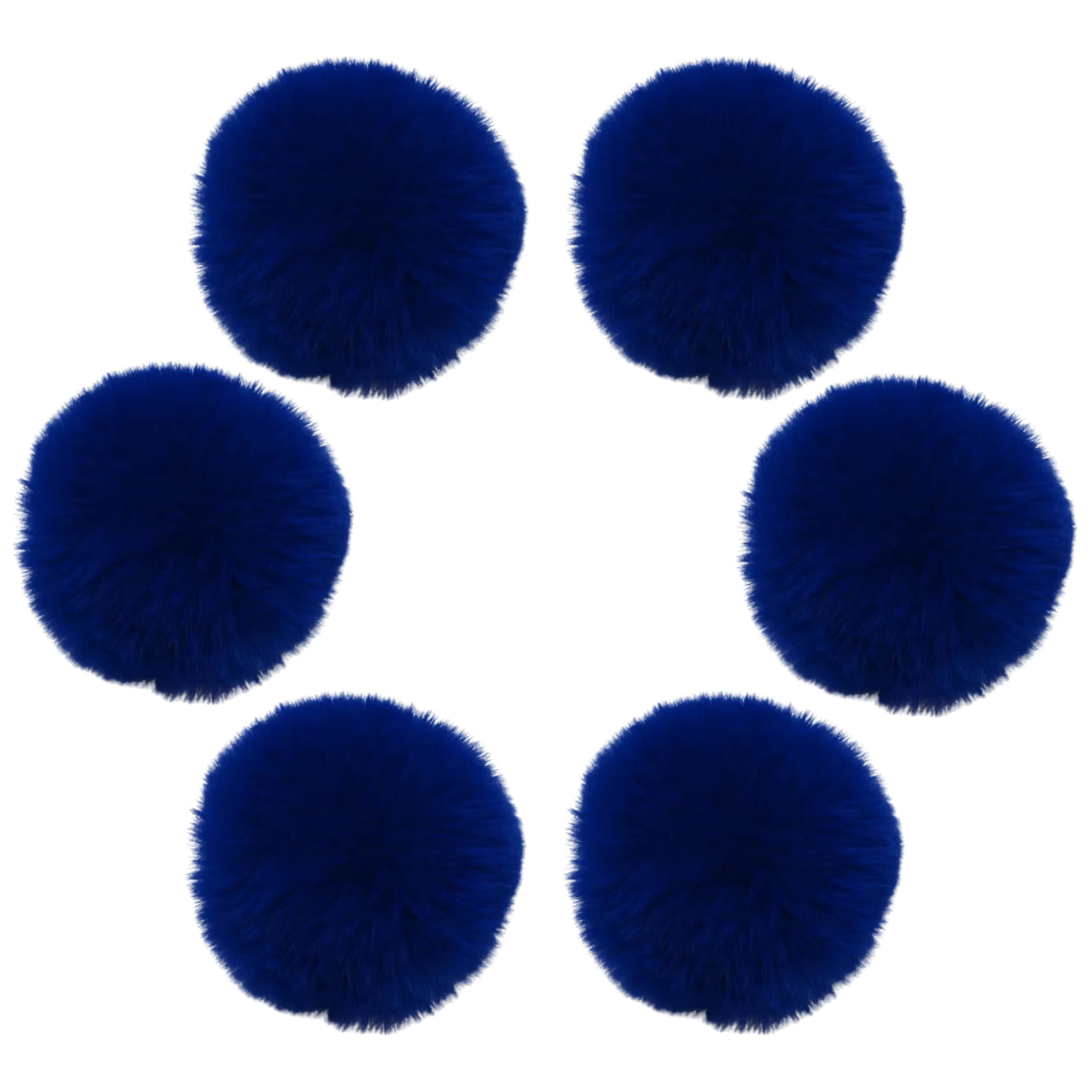 7.5cm Faux Rabbit Fur Ball for DIY Crafts, Keychains, and Decorations, 6-Pack