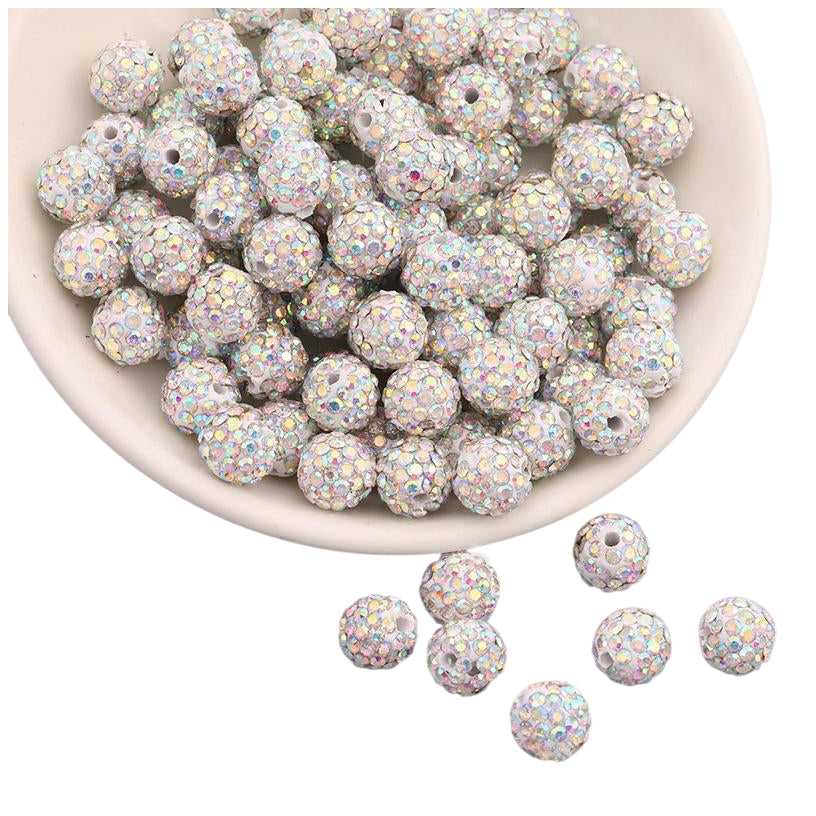 Sparkle Rhinestone Clay Beads Round Disco Spacer Beads for Jewelry Making, Bracelets, Earrings and DIY Craft Projects