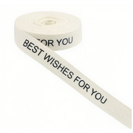 Natural Herringbone Cotton Ribbon 5/8 Inch x 10 Yards for Gift Wrapping Design