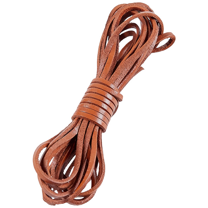 3mm Flat Genuine Leather Cord Tan Braiding String for Jewelry Making Shoe Laces Crafts and Handicraft Purse