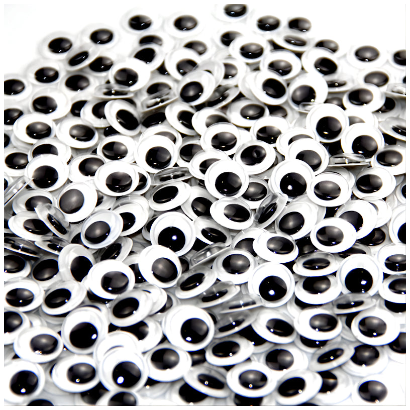 Black Wiggle Googly Eyes Self Adhesive for Crafts Puppets Slime Decorations Kids Art Projects