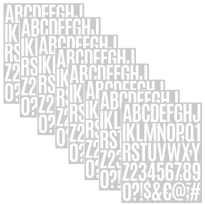 Colorful Cartoon Alphabet and Number Stickers Self Adhesive Vinyl Letters Decals for Classroom Signs Doors Mailboxes, Pack of 8