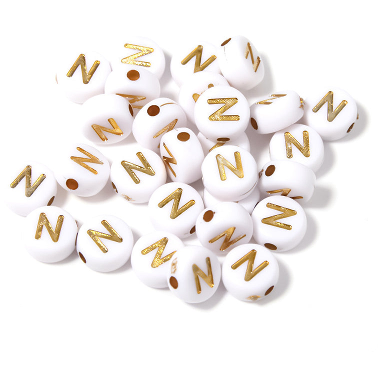 Alphabet Letter Beads 4x7mm Acrylic Round Beads for Bracelets Necklaces Keychains DIY Jewelry, Pack of 300