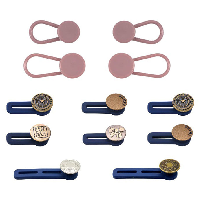 Button Waist Extenders for Jeans and Pants No Sew Adjustable Waistband Extension, Pack of 12
