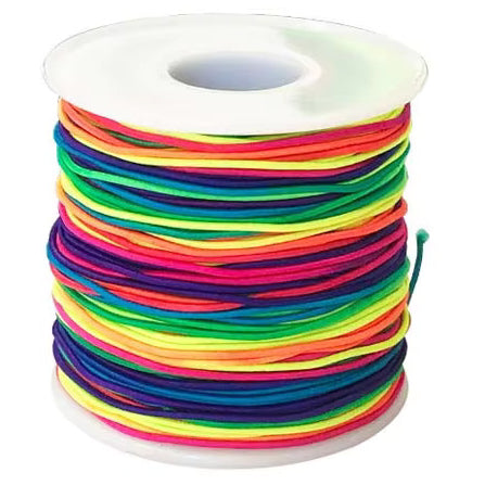 1mm Rainbow Elastic Cord for Jewelry Making, Stretchy Bracelet String for Beading and Craft Projects