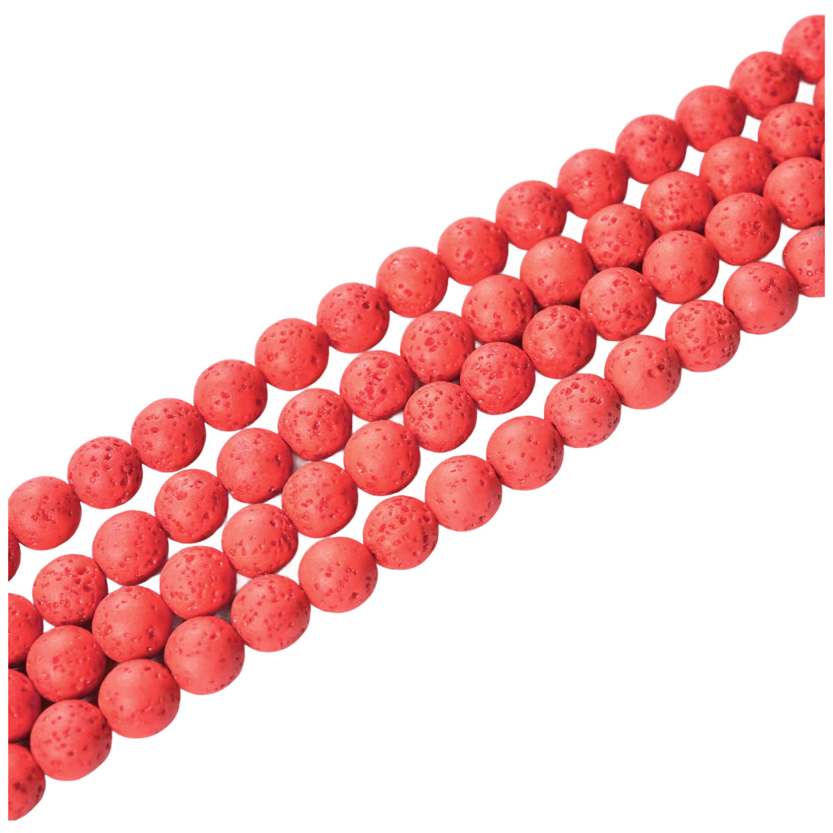 15 Inch Strand Lava Stone Beads for Jewelry Making, Natural Round Beads for Bracelets and Necklaces