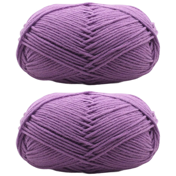 Milk Cotton Yarn 2mm Medium 4 Ply for Crochet Knitting and DIY Crafts, 50 Grams/1.76oz 140 yards, Pack of 2