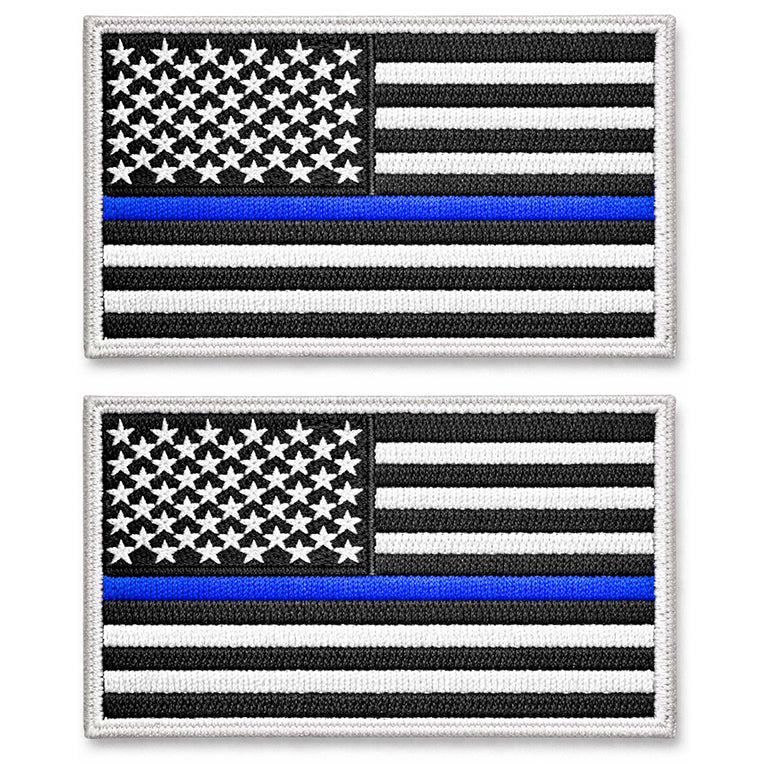 2 Pack Tactical USA Flag Patch 2x3 Inch Embroidered Regular and Reverse with Loop Backing