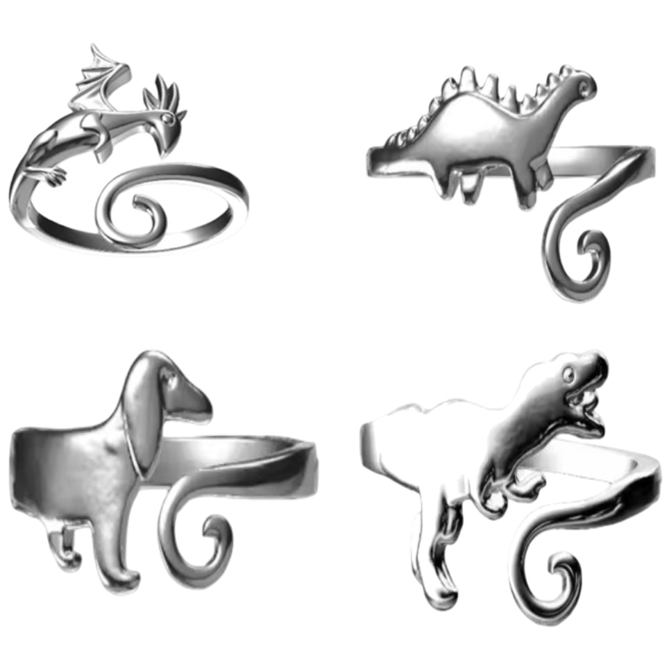 4pcs Adjustable Crochet Yarn Tension Rings with Cute Designs for Knitting and Finger Yarn Guide