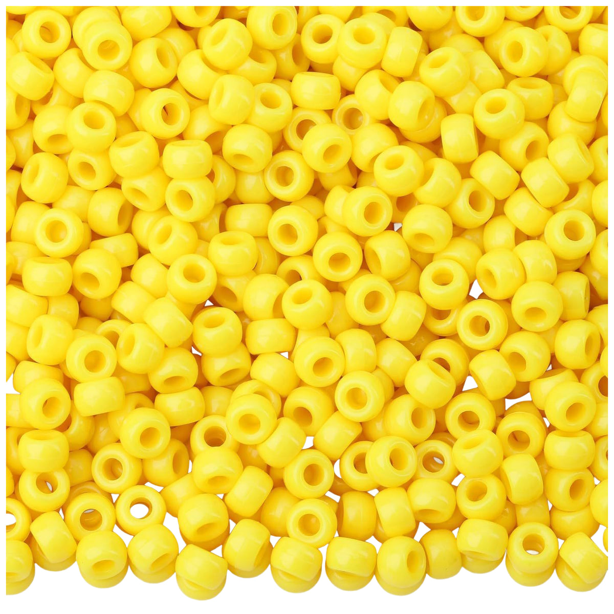 6x9mm Pony Beads Bulk for Bracelet Making Kandi Jewelry Hair Braids Crafts, Pack of 1000