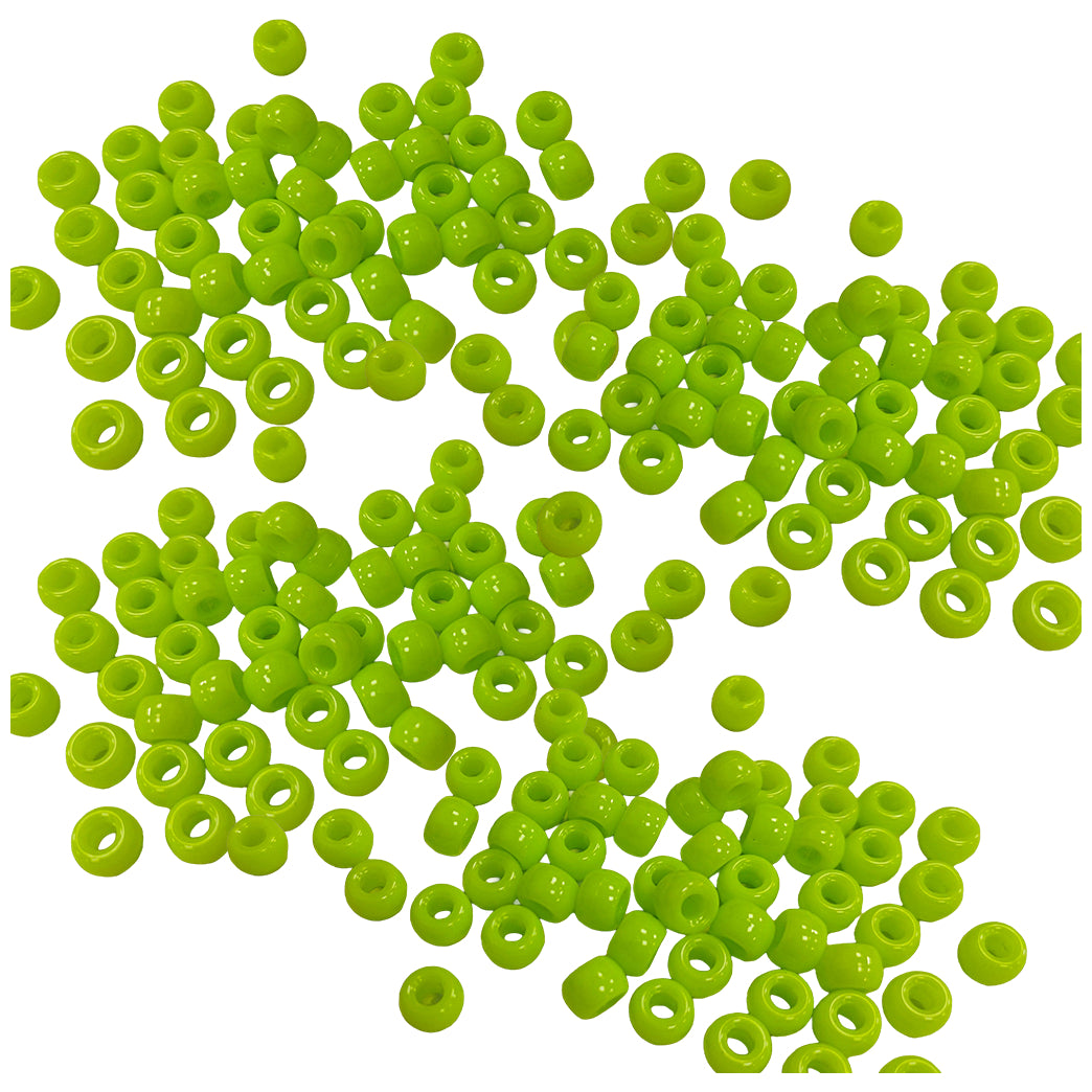 Acrylic Pony Beads 9mm Large Hole Plastic Beads for Bracelets Hair Braids Crafts DIY Projects, Pack of 1000