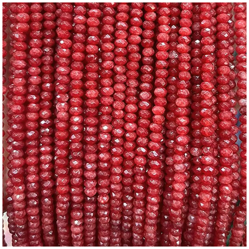 Multicolor Natural Rondelle Stone Beads 38cm Strand for Jewelry Making and DIY Crafts