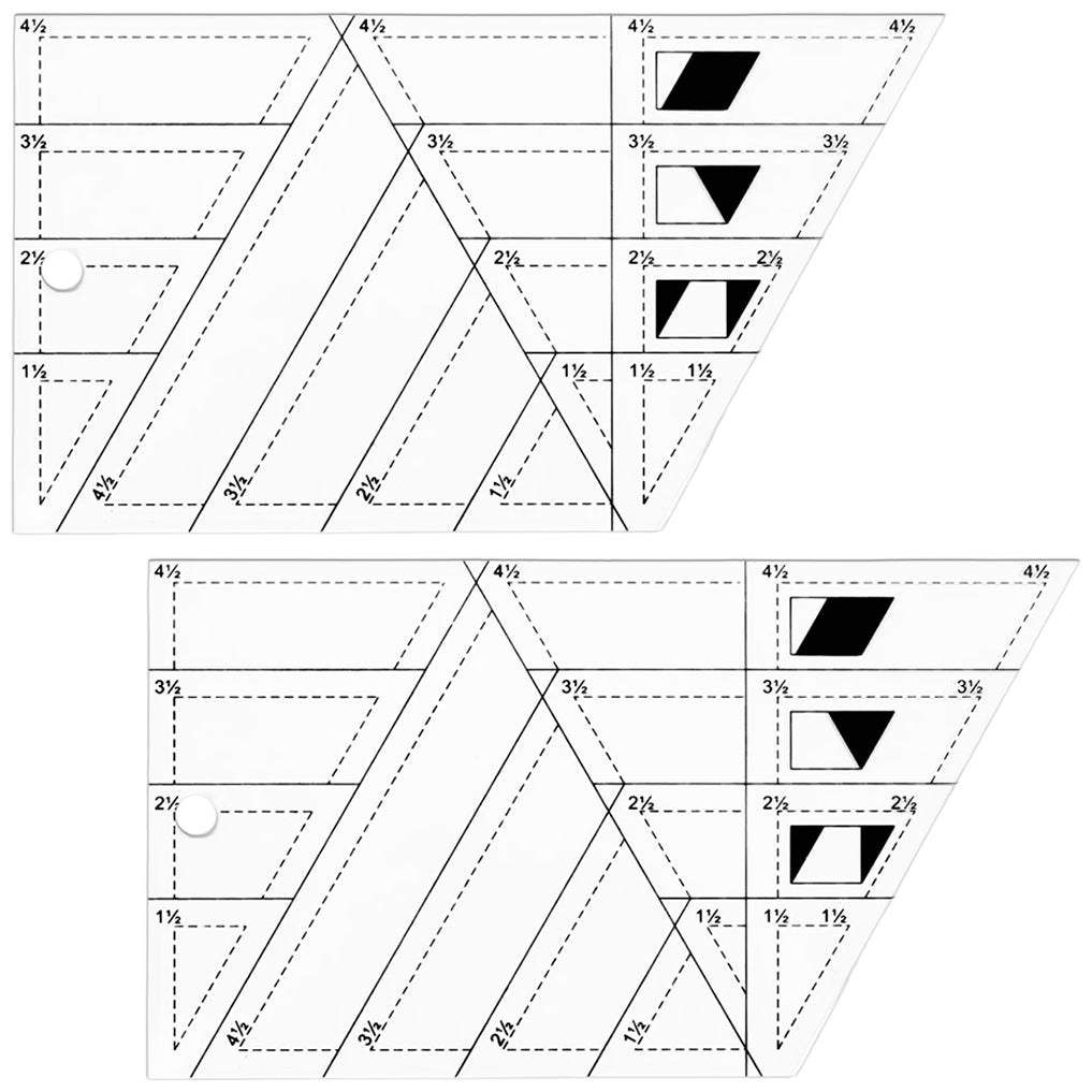 Transparent Acrylic Circle Stencil Ruler Tri Recs Template for Drafting Drawing and Crafts, Pack of 2