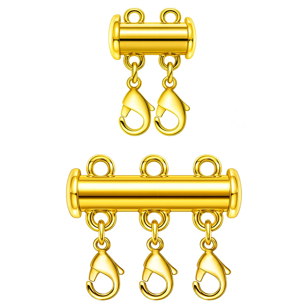 Magnetic Slide Lock Necklace Layering Clasp Connector for Multi Strand Chains and Secure Jewelry Fastening