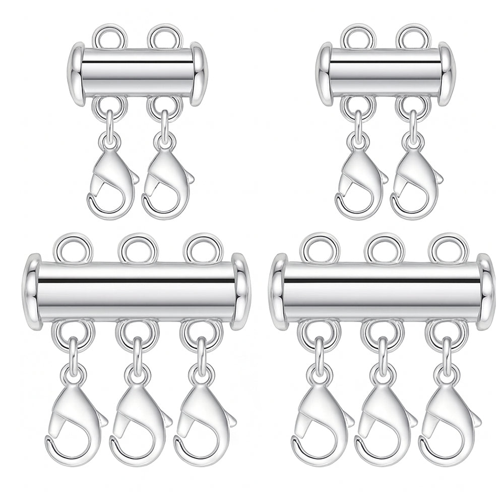 Magnetic Slide Lock Necklace Layering Clasp Connector for Multi Strand Chains and Secure Jewelry Fastening