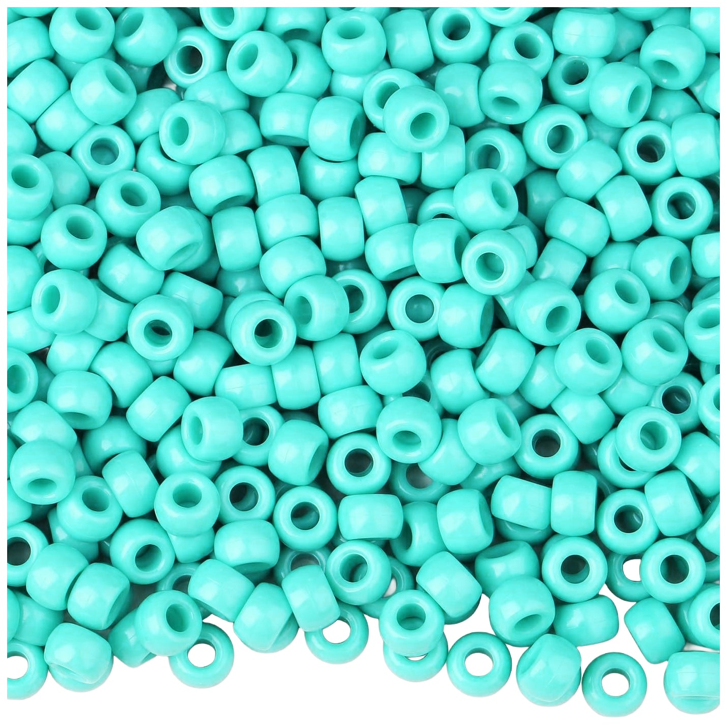 Pony Beads 6 x 9 mm Plastic Craft Beads for DIY Jewelry Hair and Decorations, Pack of 1200