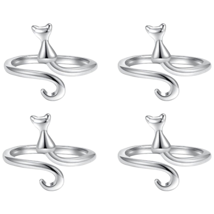 4pcs Cat Design Open Yarn Guide Rings for Faster Knitting and Crochet Thread Control