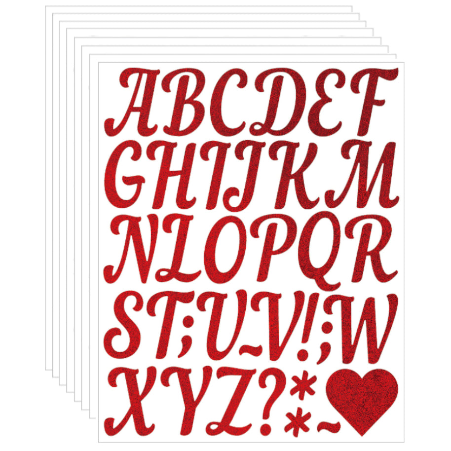 Glitter Vinyl Letter and Number Stickers Self Adhesive Waterproof Decals for Crafts Signs Mailbox DIY Decoration, Pack of 8