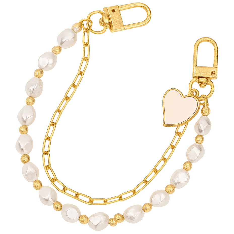 Pearl Purse Chain 12mm x 26cm Metal Handbag Strap Replacement for Shoulder and Crossbody Bags