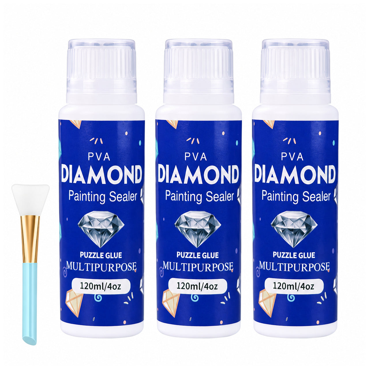 Diamond Painting Sealer Glue with Applicator 120 ML for Diamond Art and Adult Puzzle Protection