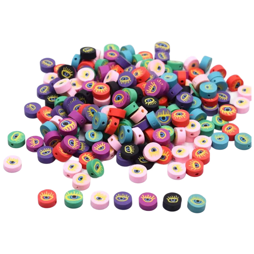 Mouse Head Polymer Clay Beads 10mm Mixed Spacer Beads for DIY Jewelry Making, Pack of 100
