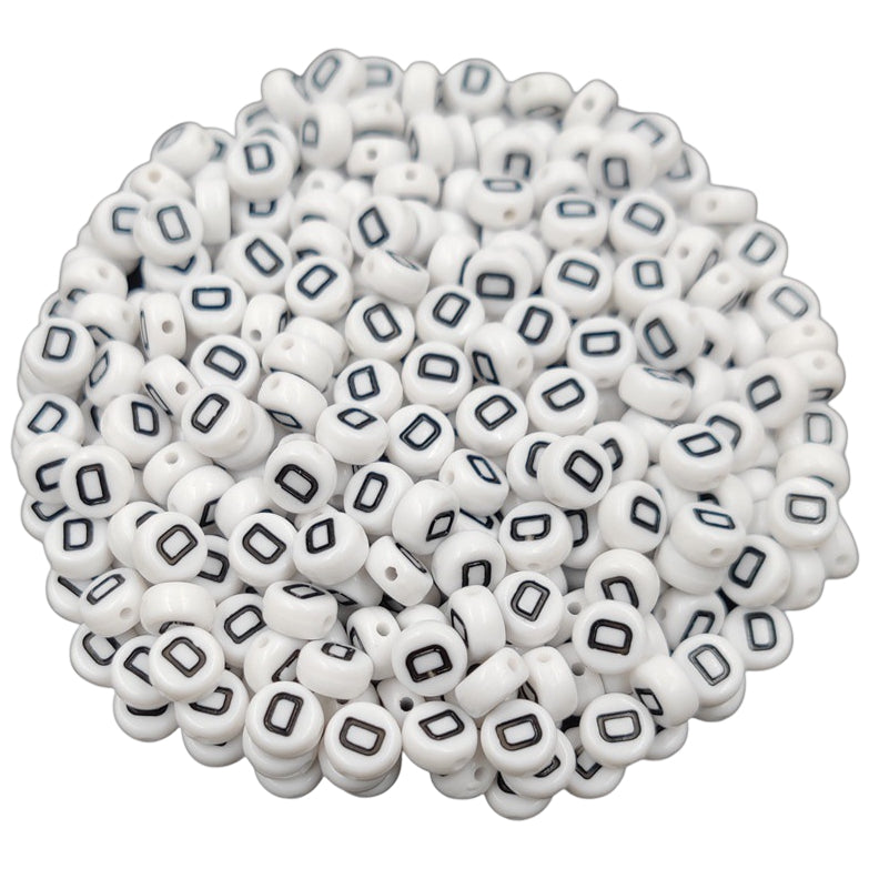 White Round Acrylic Alphabet Letter Beads for Bracelet and Jewelry Making 4x7mm, Pack of 300