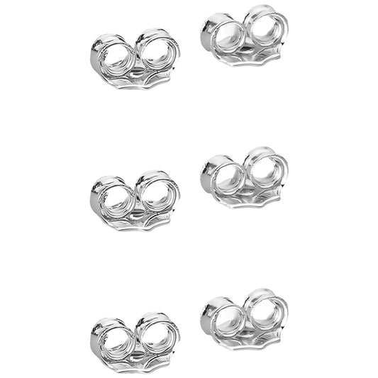 Locking Earring Backs for Stud Earrings Secure Replacement for Standard Posts, Pair of 3