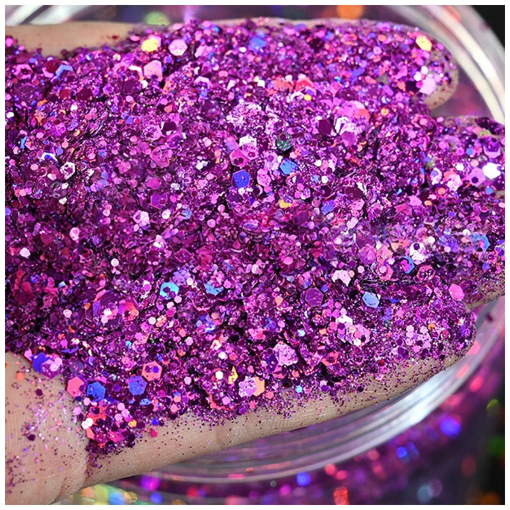160g Holographic Chunky Glitter for Resin Art, Nails, Face, Hair, Tumblers, Crafts, and DIY Decorations